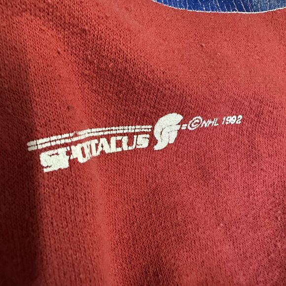 Vintage Montreal Canadiens Sweatshirt Crewneck Sportacus Size Large Red 90s READ - Picture 4 of 7